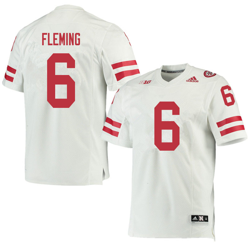 Men #6 Marcus Fleming Nebraska Cornhuskers College Football Jerseys Sale-White